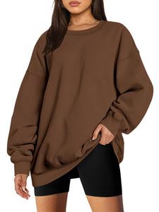 Oversized Sweatshirt for Women Fleece Crewneck Long Sleeve Loose Casual Pullover Top Fall Winter Trendy