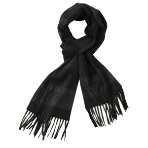 Herringbone Houndstooth Checked Pattern Cashmere Feel Classic Soft Luxurious Unisex Winter Scarf