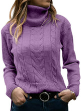 Load image into Gallery viewer, Women&#39;s Turtleneck Long Sleeve Cable Knit Sweaters for Fall &amp; Winter