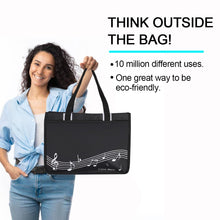 Load image into Gallery viewer, Piano Key Musical Note Tote Bag,Music Shoulder Handbag,Waterproof Nylon Cloth Womens Reusable Shopping Bags