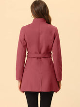 Load image into Gallery viewer, Women&#39;s Classic Stand Collar Long Sleeve Winter Belted Long Coat