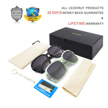 Load image into Gallery viewer, LECKIRUT Oversized Sunglasses for Women Polarized UV Protection Classic Fashion Ladies Shades Black Frame Gray Lens