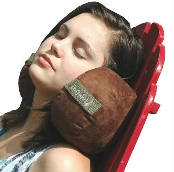Kuhi Comfort Original Travel Pillow, Comes in Convenient Carry Case (Brown)