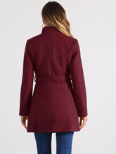 Load image into Gallery viewer, Women&#39;s Classic Stand Collar Long Sleeve Winter Belted Long Coat