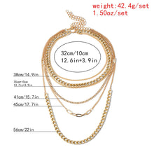 Load image into Gallery viewer, Punk Chain Chunky Necklaces for women Multilayer Collar Necklace Gold in 9 Different Styles