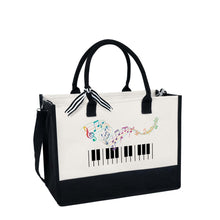 Load image into Gallery viewer, Pianist Canvas Tote Bag, Piano Musical Gifts, Piano Lover Tote Bag, Piano Teacher Student Gift, Music Tote Bag