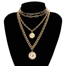 Load image into Gallery viewer, Punk Chain Chunky Necklaces for women Multilayer Collar Necklace Gold in 9 Different Styles