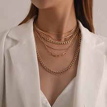 Load image into Gallery viewer, Punk Chain Chunky Necklaces for women Multilayer Collar Necklace Gold in 9 Different Styles