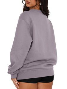 Oversized Sweatshirt for Women Fleece Crewneck Long Sleeve Loose Casual Pullover Top Fall Winter Trendy