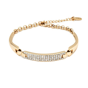 Elegant Barzel 18K Gold Plated Crystal ID Bracelet For Women in 3 Colors