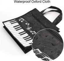 Load image into Gallery viewer, BestSounds Piano Keys Music Waterproof Oxford Cloth Handbag Tote Shopping Book Bag Gift for Kids &amp; Students(Black) 2