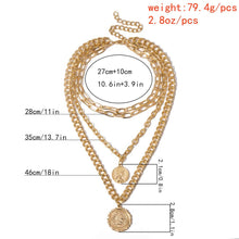 Load image into Gallery viewer, Punk Chain Chunky Necklaces for women Multilayer Collar Necklace Gold in 9 Different Styles