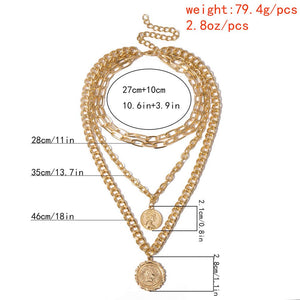 Punk Chain Chunky Necklaces for women Multilayer Collar Necklace Gold in 9 Different Styles