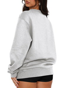 Oversized Sweatshirt for Women Fleece Crewneck Long Sleeve Loose Casual Pullover Top Fall Winter Trendy