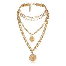 Load image into Gallery viewer, Punk Chain Chunky Necklaces for women Multilayer Collar Necklace Gold in 9 Different Styles