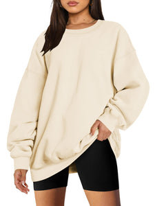 Oversized Sweatshirt for Women Fleece Crewneck Long Sleeve Loose Casual Pullover Top Fall Winter Trendy