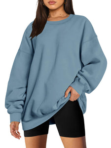 Oversized Sweatshirt for Women Fleece Crewneck Long Sleeve Loose Casual Pullover Top Fall Winter Trendy