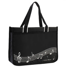 Load image into Gallery viewer, Piano Key Musical Note Tote Bag,Music Shoulder Handbag,Waterproof Nylon Cloth Womens Reusable Shopping Bags