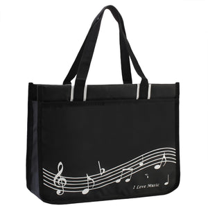 Piano Key Musical Note Tote Bag,Music Shoulder Handbag,Waterproof Nylon Cloth Womens Reusable Shopping Bags