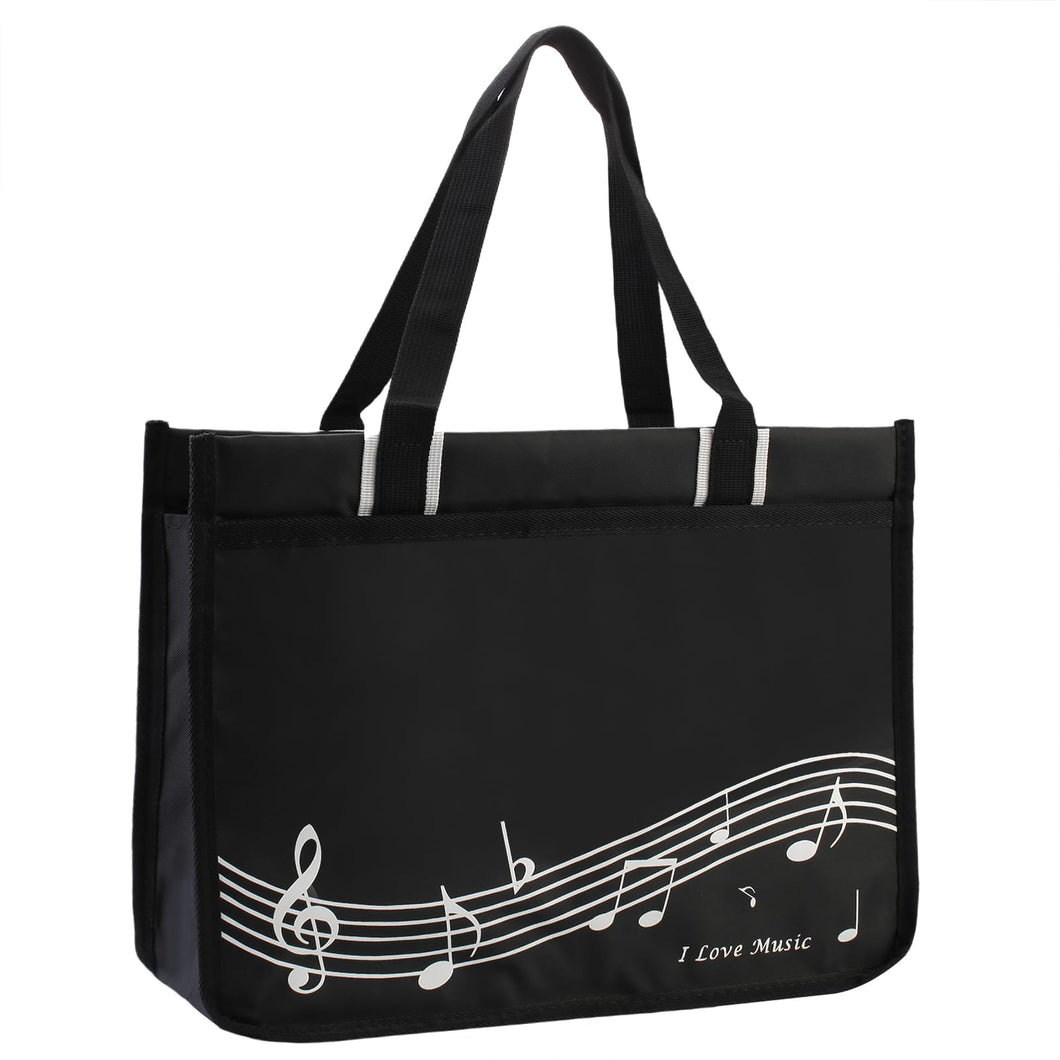 Piano Key Musical Note Tote Bag,Music Shoulder Handbag,Waterproof Nylon Cloth Womens Reusable Shopping Bags