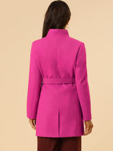 Load image into Gallery viewer, Women&#39;s Classic Stand Collar Long Sleeve Winter Belted Long Coat