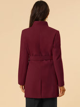 Load image into Gallery viewer, Women&#39;s Classic Stand Collar Long Sleeve Winter Belted Long Coat