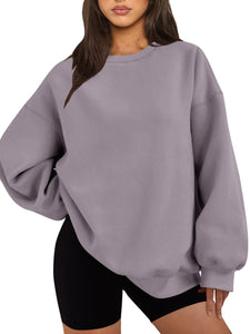 Oversized Sweatshirt for Women Fleece Crewneck Long Sleeve Loose Casual Pullover Top Fall Winter Trendy