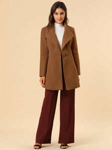 Women's Classic Stand Collar Long Sleeve Winter Belted Long Coat