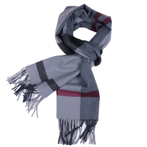 Herringbone Houndstooth Checked Pattern Cashmere Feel Classic Soft Luxurious Unisex Winter Scarf