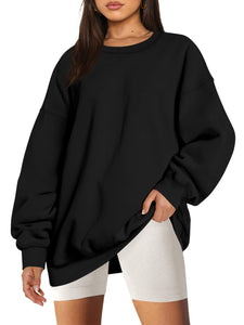 Oversized Sweatshirt for Women Fleece Crewneck Long Sleeve Loose Casual Pullover Top Fall Winter Trendy