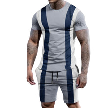 Load image into Gallery viewer, elselect Mens 2 Piece Outfits Summer Athletic Tracksuit Shorts and T-Shirt Casual Sportswear Workout Sets with Pockets