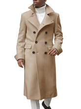 Load image into Gallery viewer, Ebifin Men&#39;s Notch Lapel Double Breasted Long Trench Coat Casual Cotton Blend Peacoat