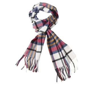 Herringbone Houndstooth Checked Pattern Cashmere Feel Classic Soft Luxurious Unisex Winter Scarf