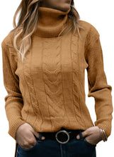 Load image into Gallery viewer, Women&#39;s Turtleneck Long Sleeve Cable Knit Sweaters for Fall &amp; Winter