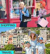 Load image into Gallery viewer, Piano Key Musical Note Tote Bag,Music Shoulder Handbag,Waterproof Nylon Cloth Womens Reusable Shopping Bags