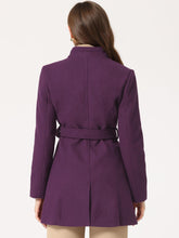 Load image into Gallery viewer, Women&#39;s Classic Stand Collar Long Sleeve Winter Belted Long Coat