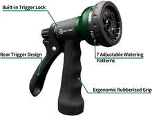 Load image into Gallery viewer, AUTOMAN-Garden-Hose-Nozzle,ABS Water Spray Nozzle with Heavy Duty 7 Adjustable Watering Patterns,Slip Resistant for Plants,Lawn,Washing Cars,Cleaning,Showering Pets &amp; Outdoor Fun.