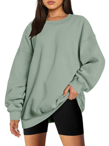 Oversized Sweatshirt for Women Fleece Crewneck Long Sleeve Loose Casual Pullover Top Fall Winter Trendy