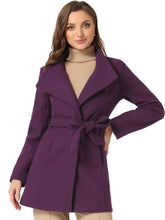 Load image into Gallery viewer, Women&#39;s Classic Stand Collar Long Sleeve Winter Belted Long Coat