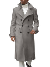 Load image into Gallery viewer, Ebifin Men&#39;s Notch Lapel Double Breasted Long Trench Coat Casual Cotton Blend Peacoat