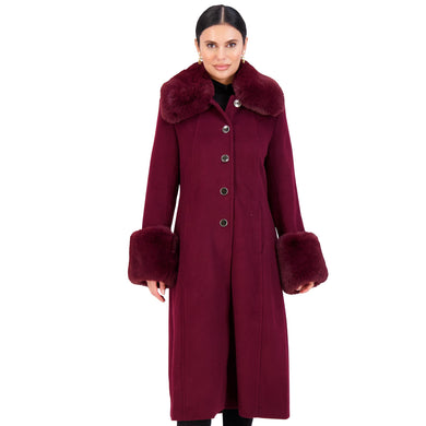 Vince Camuto Winter Coats, Women Single-Breasted Fur Collar Cuffed Womens Jacket