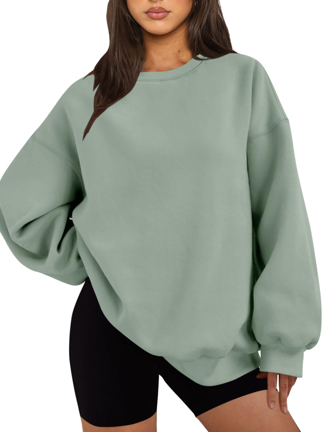 Oversized Sweatshirt for Women Fleece Crewneck Long Sleeve Loose Casual Pullover Top Fall Winter Trendy