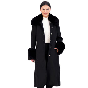 Vince Camuto Winter Coats, Women Single-Breasted Fur Collar Cuffed Womens Jacket