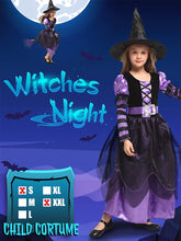 Load image into Gallery viewer, Narecte Halloween Costumes for Girls Halloween Costumes,Witch Costume for Girls Witch Costume,Kids Witch Costume