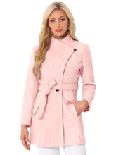 Load image into Gallery viewer, Women&#39;s Classic Stand Collar Long Sleeve Winter Belted Long Coat