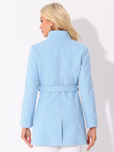 Load image into Gallery viewer, Women&#39;s Classic Stand Collar Long Sleeve Winter Belted Long Coat