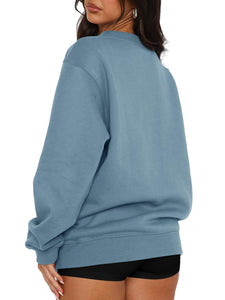 Oversized Sweatshirt for Women Fleece Crewneck Long Sleeve Loose Casual Pullover Top Fall Winter Trendy