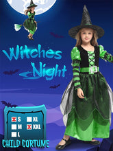 Load image into Gallery viewer, Narecte Halloween Costumes for Girls Halloween Costumes,Witch Costume for Girls Witch Costume,Kids Witch Costume