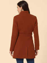 Load image into Gallery viewer, Women&#39;s Classic Stand Collar Long Sleeve Winter Belted Long Coat