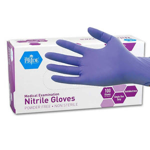 MedPride Powder-Free Nitrile Exam Gloves, Iris Blue, Multiple Choices